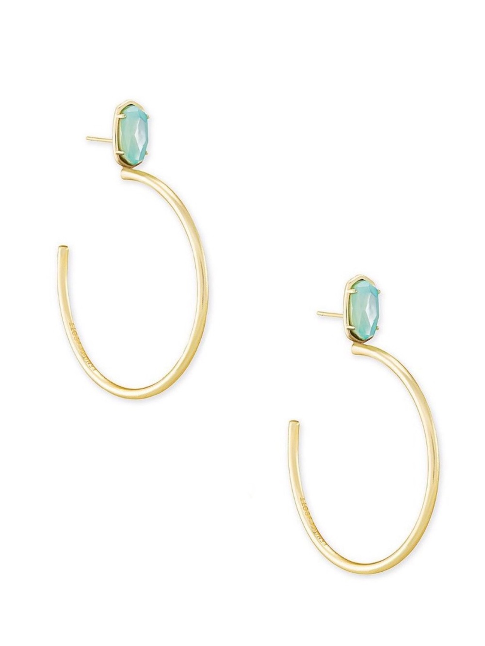 Kendra Scott Pepper Gold Earrings In Aqua Illusion NWT
